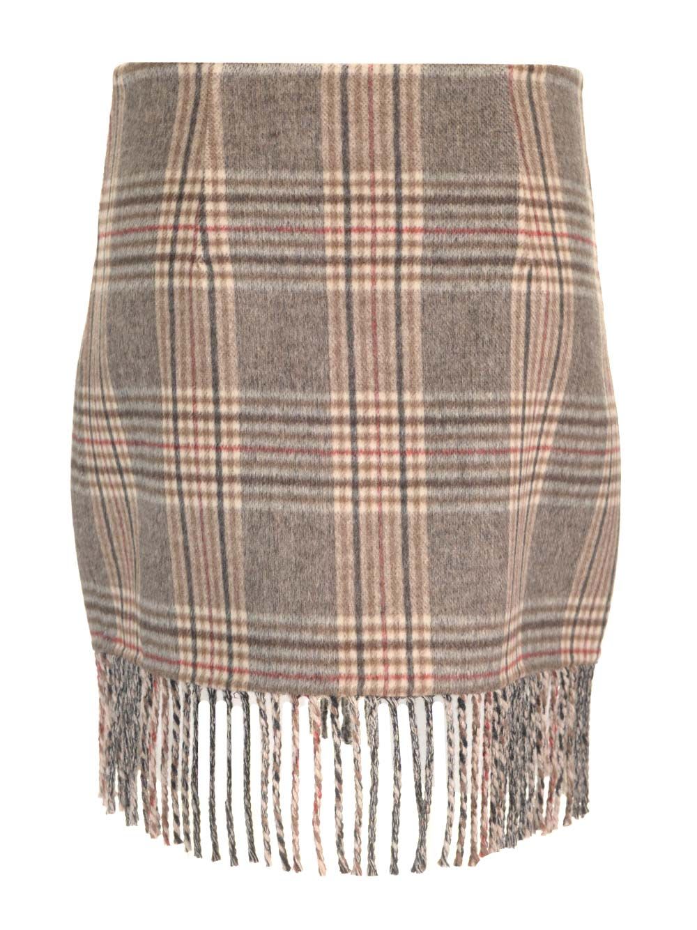 Shop P.a.r.o.s.h Wool Mini Skirt In Beige