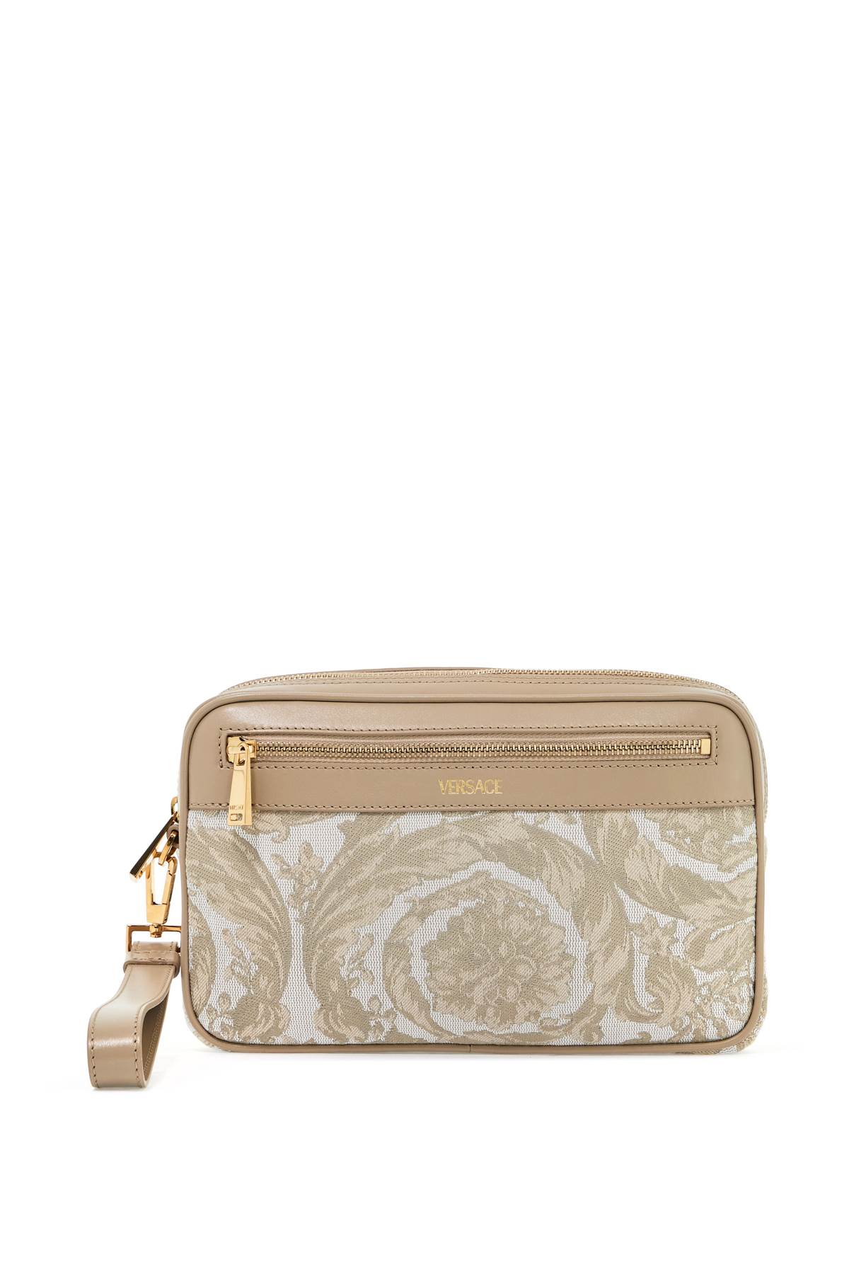 Shop Versace Baroque Jacquard In Beige+beige- Gold (beige)