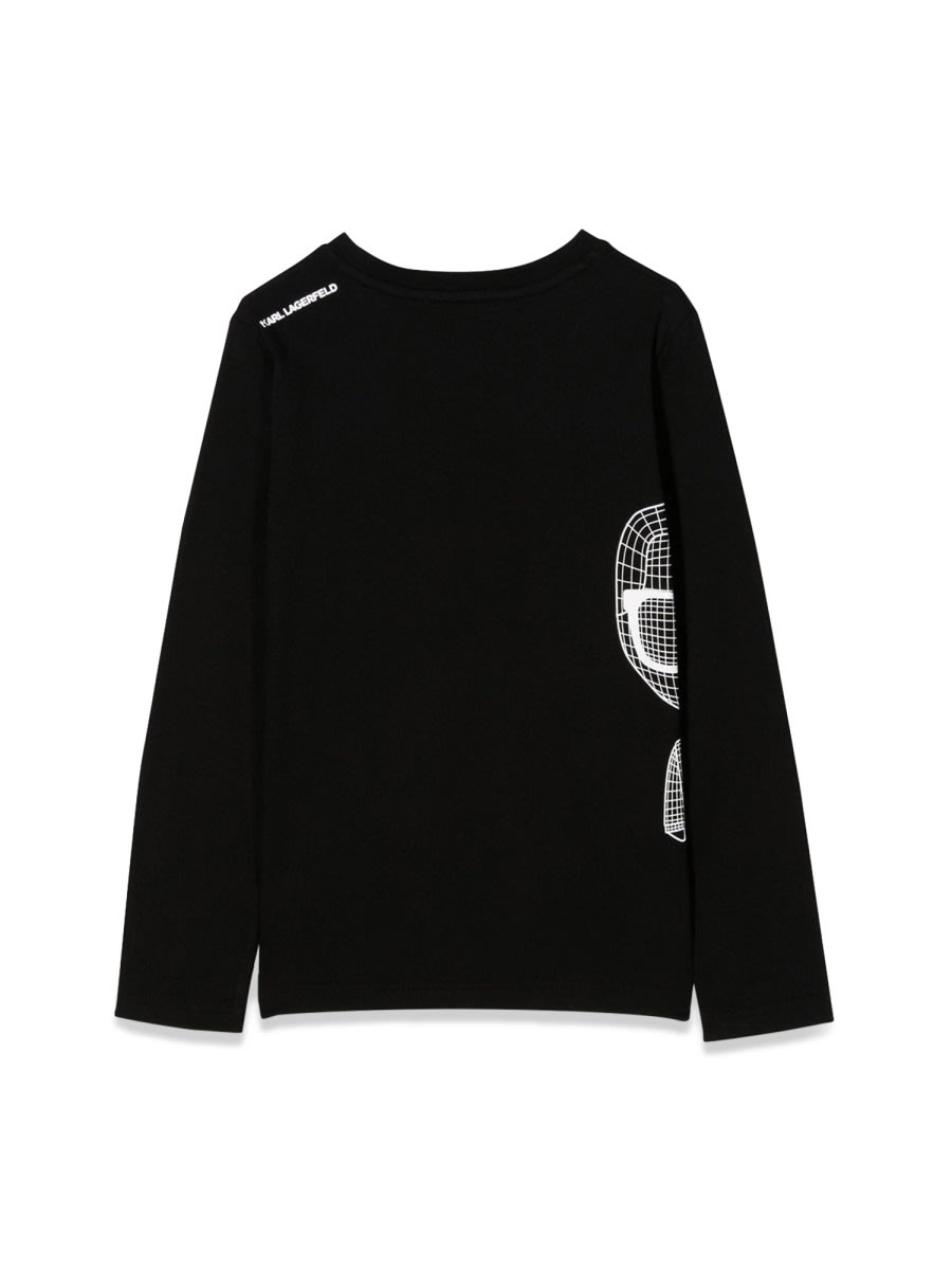 Shop Karl Lagerfeld Long-sleeved T-shirt In Black