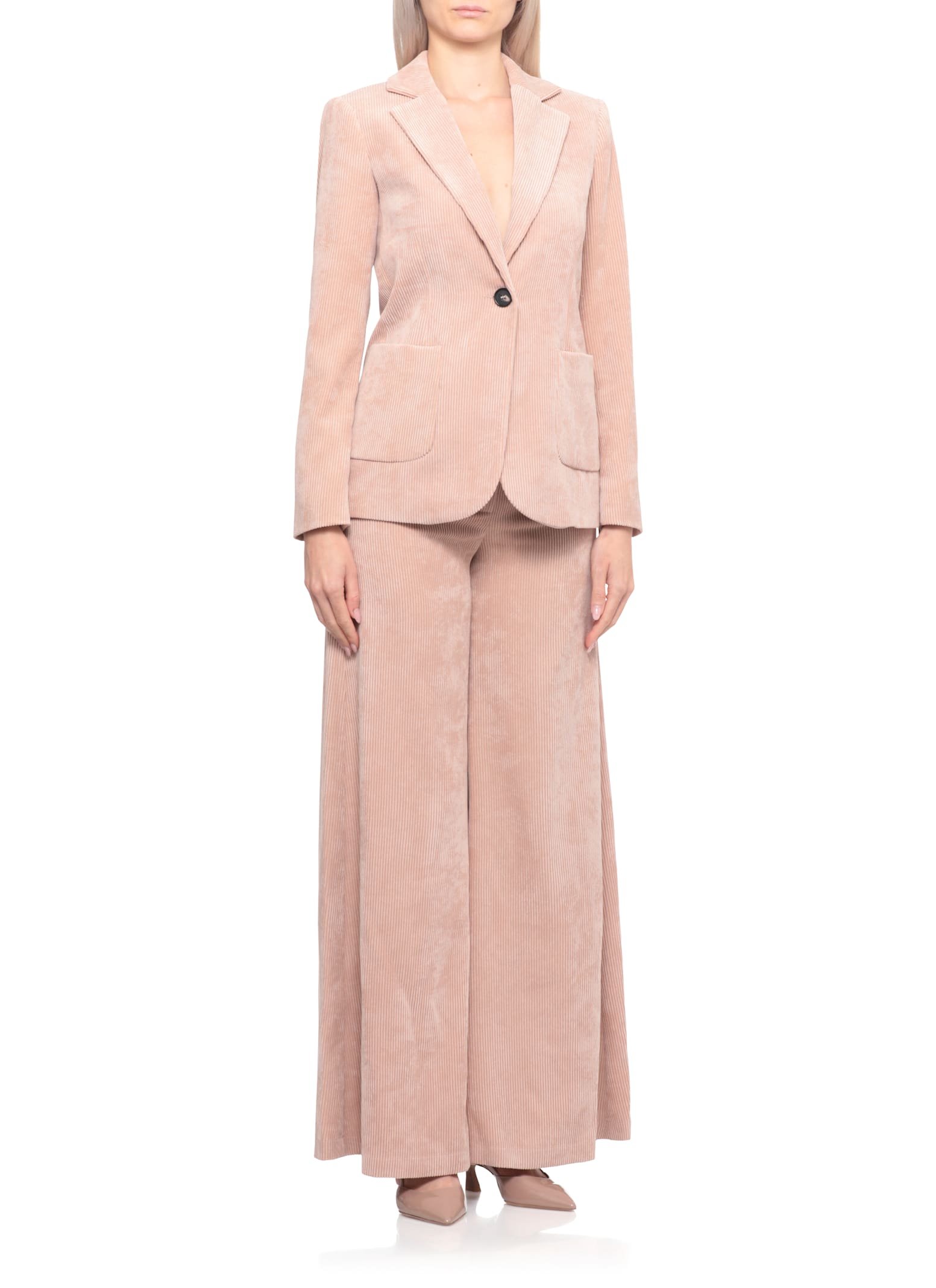 D Exterior Corduroy Blazer In Pink