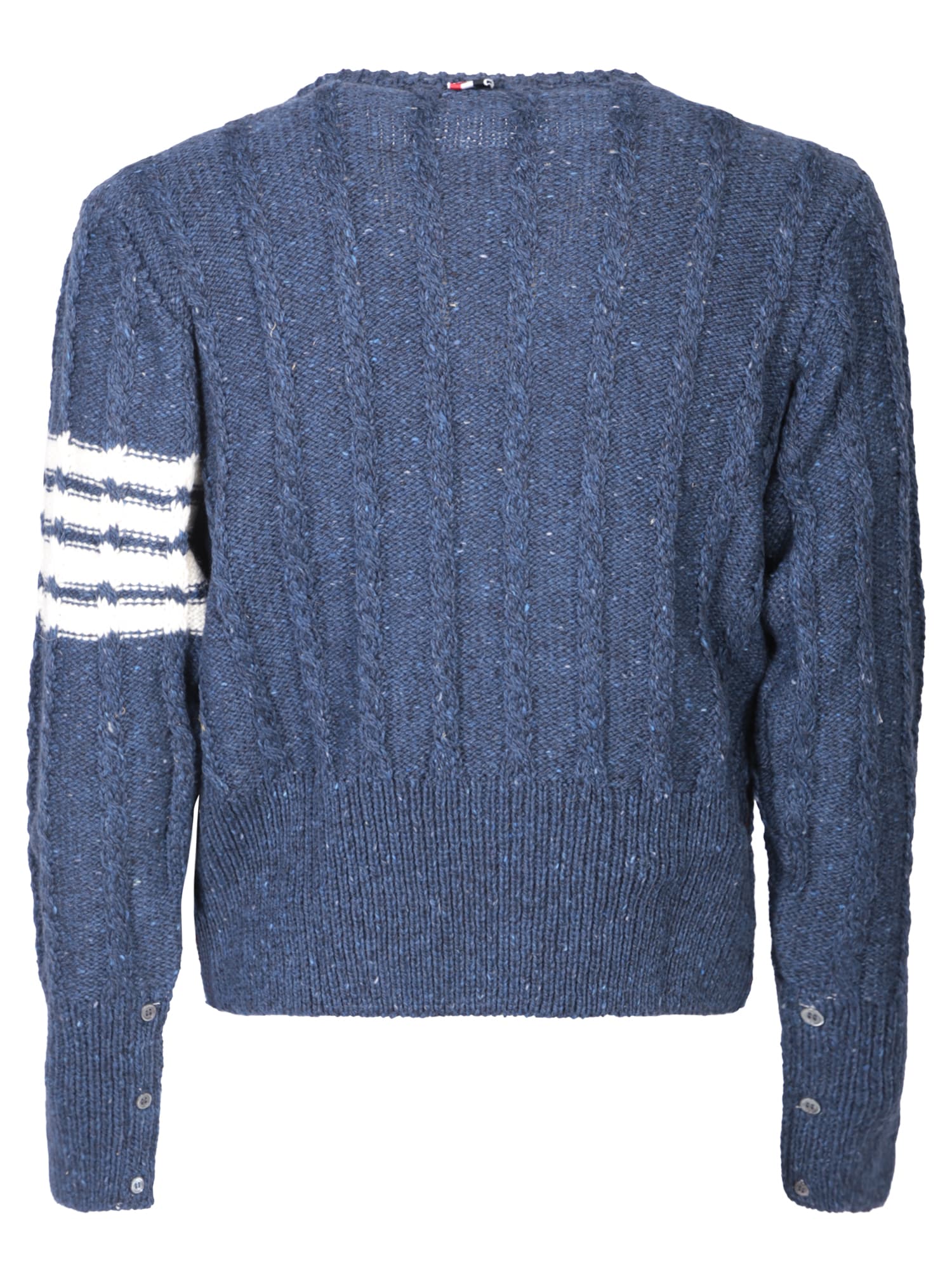 Shop Thom Browne Twist Cable Blue Pullover