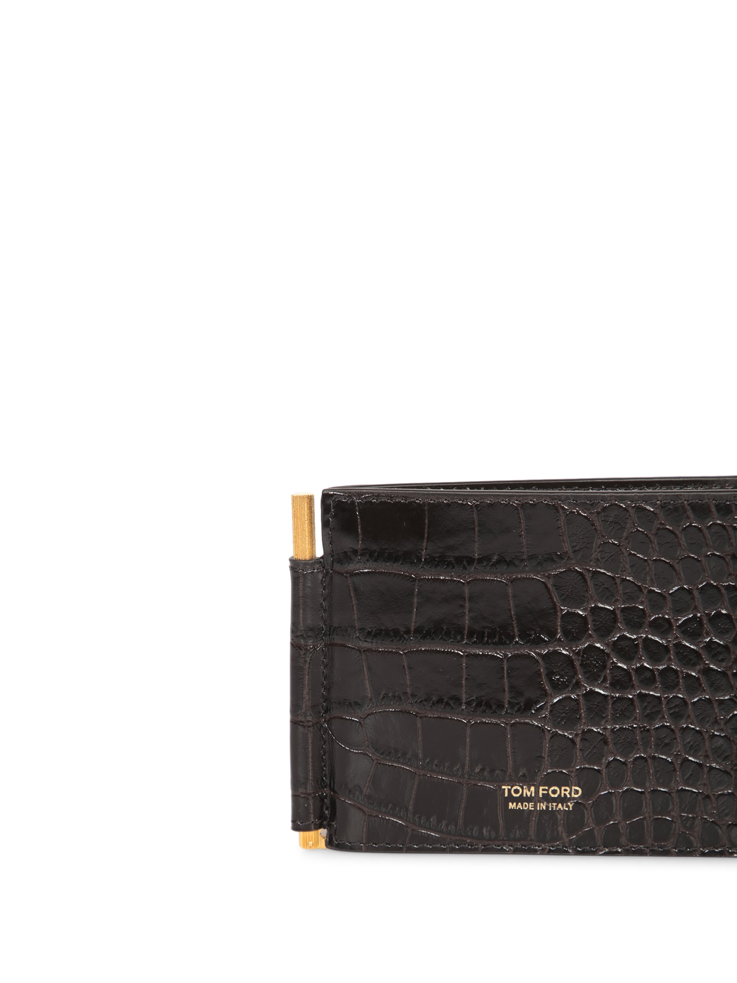 Shop Tom Ford Black Crocodile Wallet In Brown