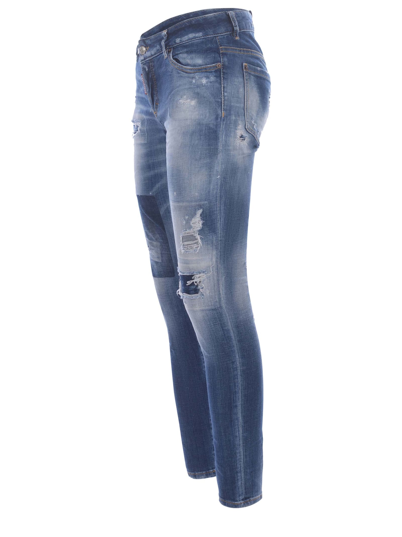 Shop Dsquared2 Jeans  Jennifer Jean In Cotone Strech In Denim