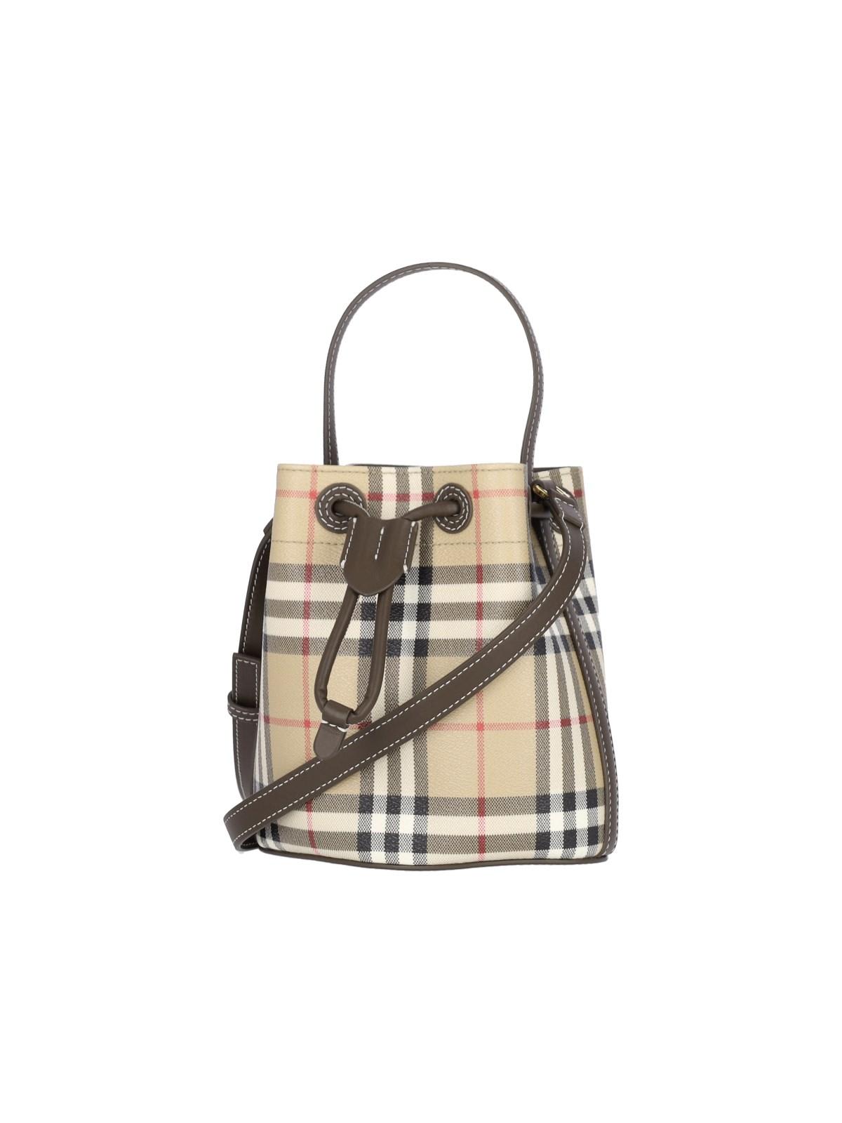 Shop Burberry Check Mini Bag In Vntg Chk/military