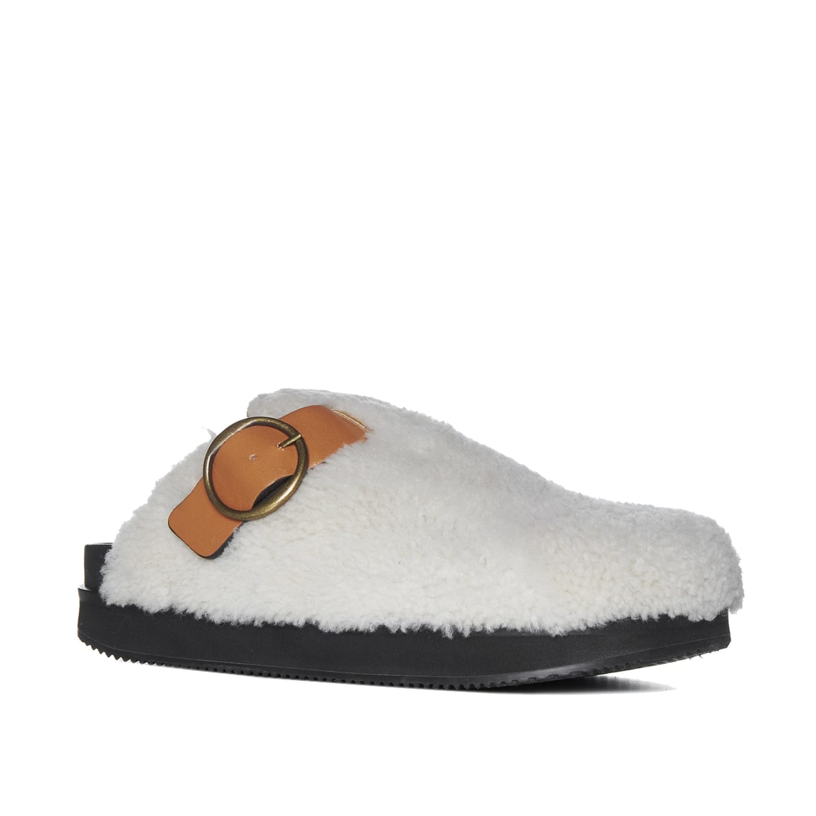 Shop Isabel Marant Mirst Shearling Mules In Beige