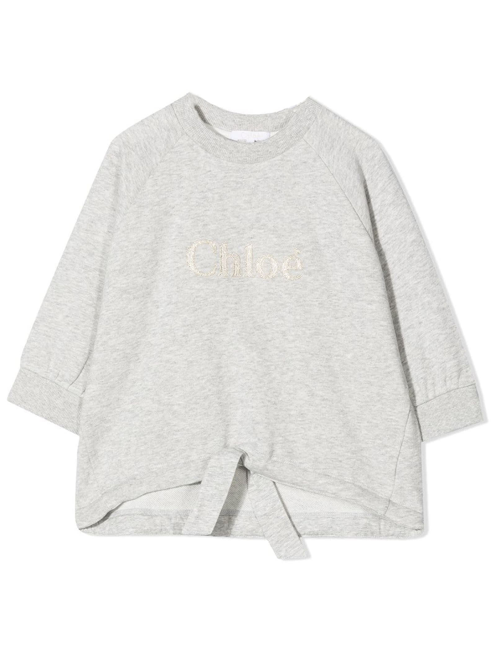 Chloé Grey Cotton Blend Sweatshirt
