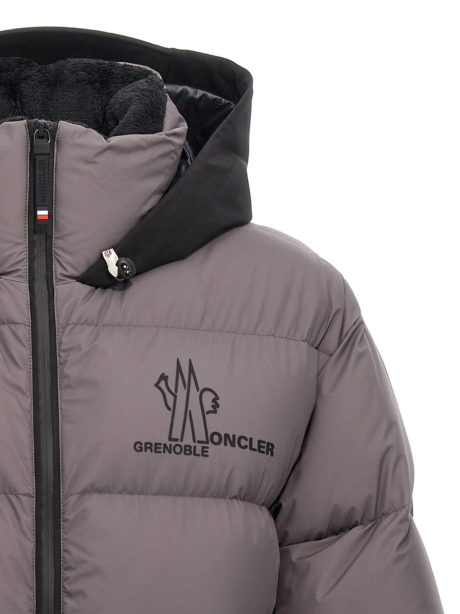 Shop Moncler Marcassin Down Jacket In Gray