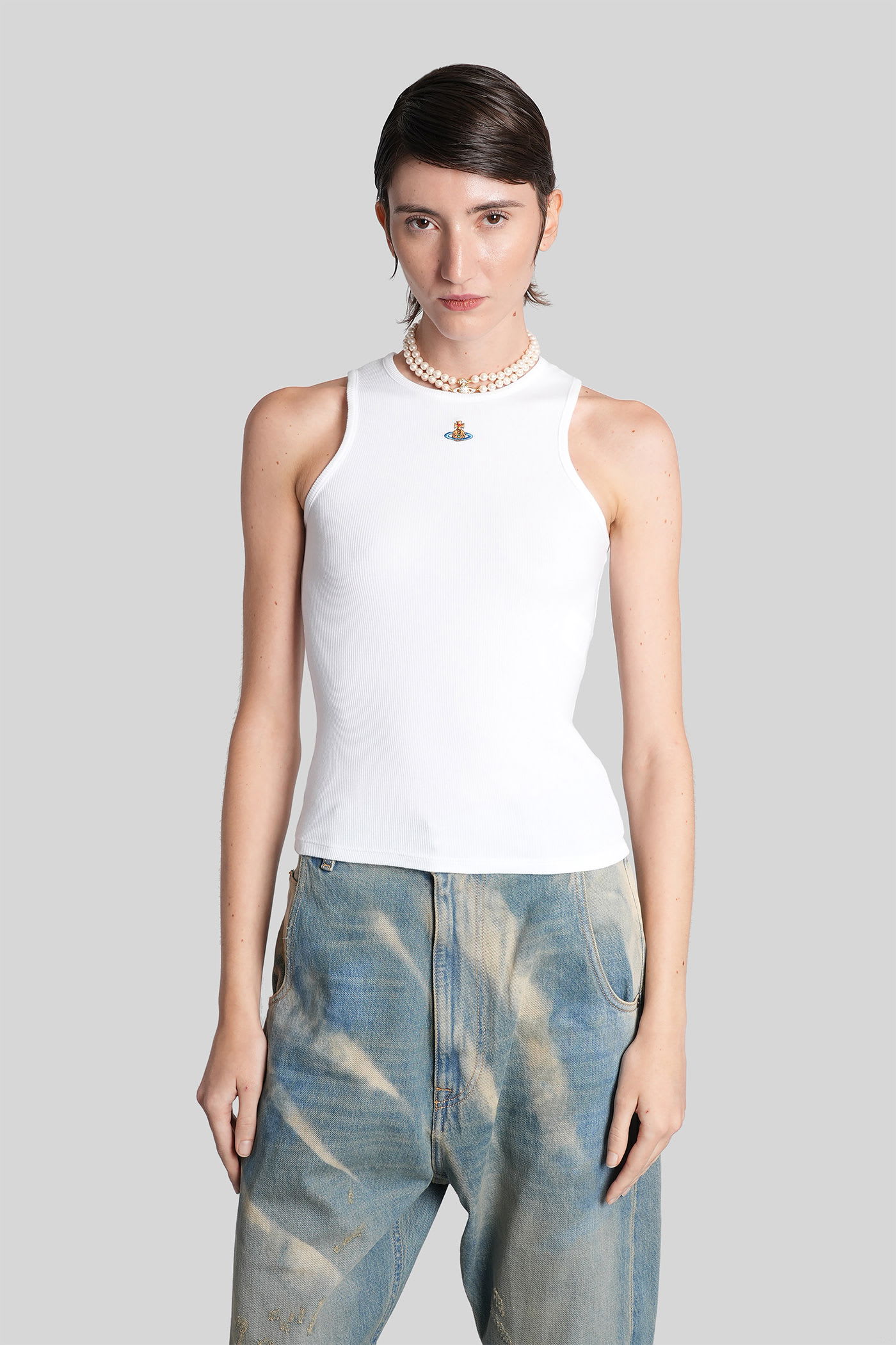Vivienne Westwood Tank Top In White Cotton