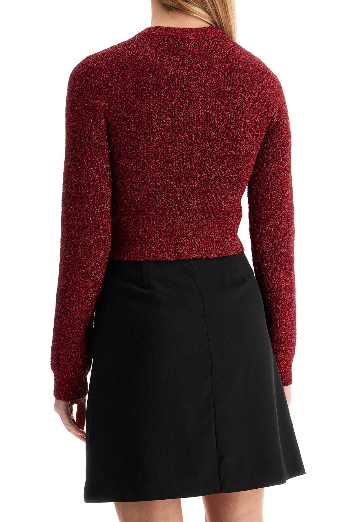 Shop Ganni Sparkling Cardigan In Racing Red (red)