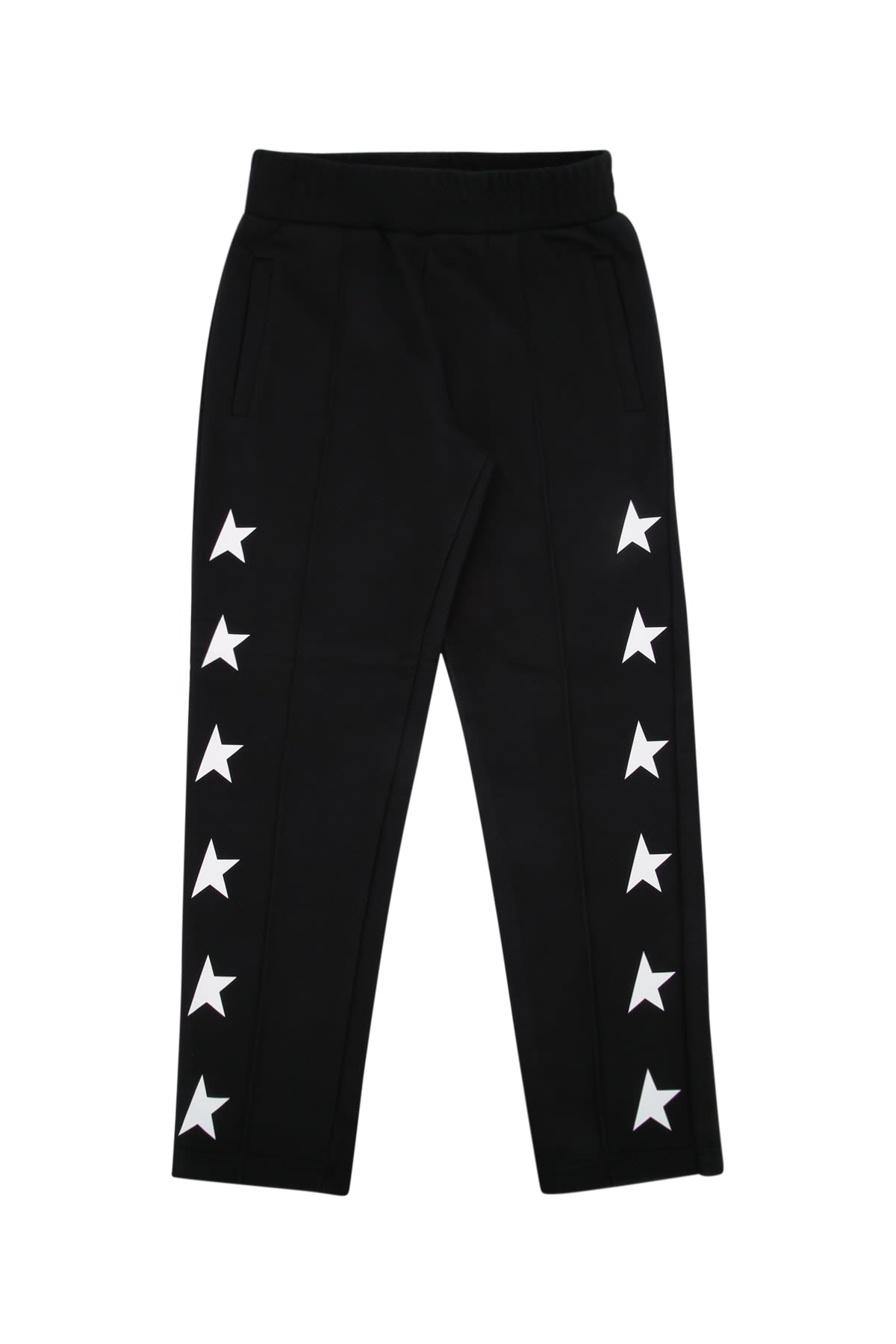 Golden Goose Star / Boys Jogging Pants Tapared Leg / Multistar Printed Include Cod Gyp In Blackwhite