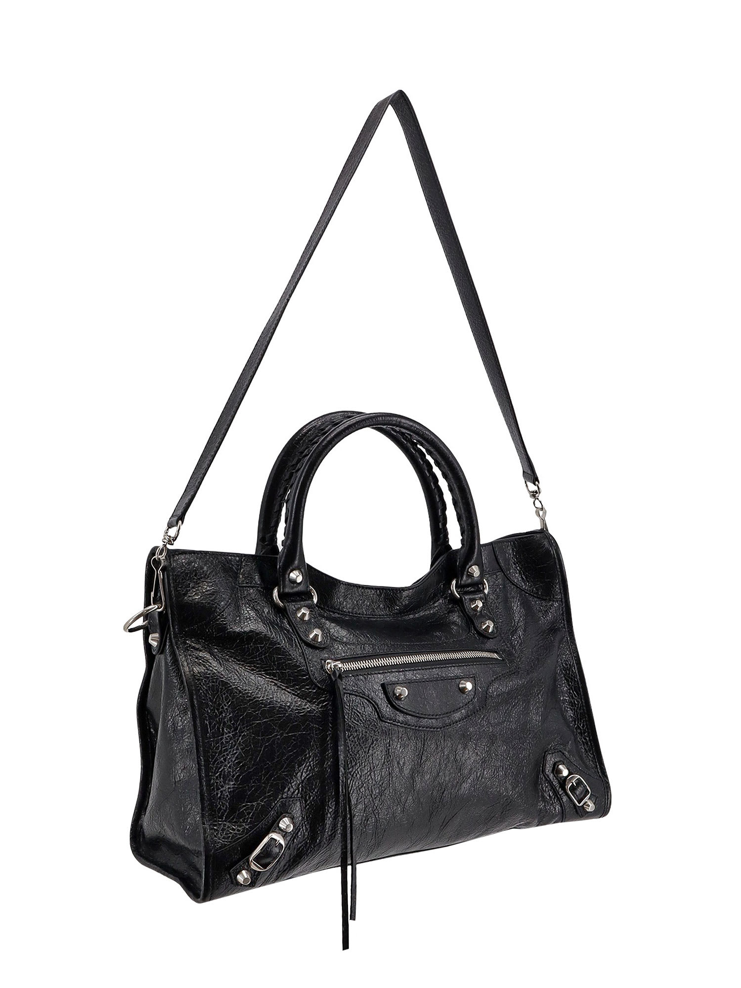 Balenciaga Small Le City Arena Lamb Bag In Black