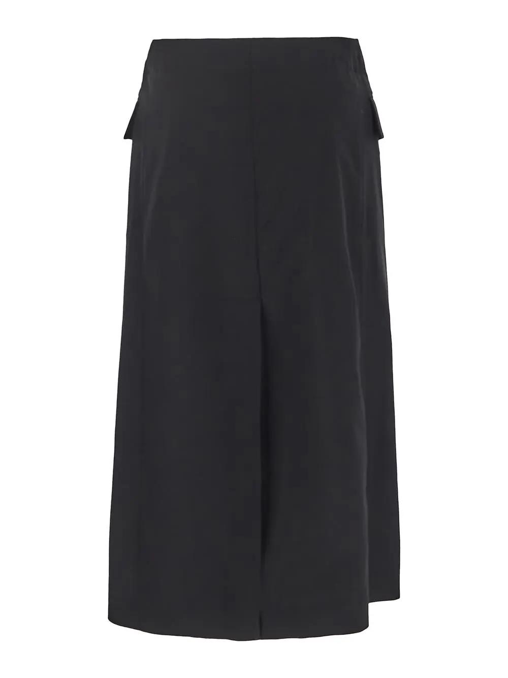 Shop Sacai Short Midi Skirt In Black