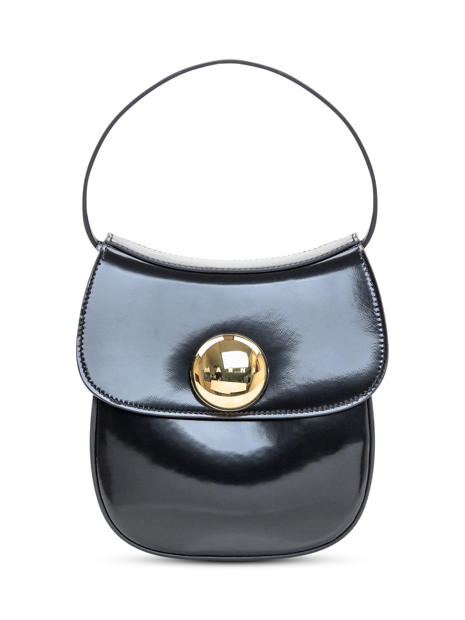 Shop Marni Saddle Bag In Black