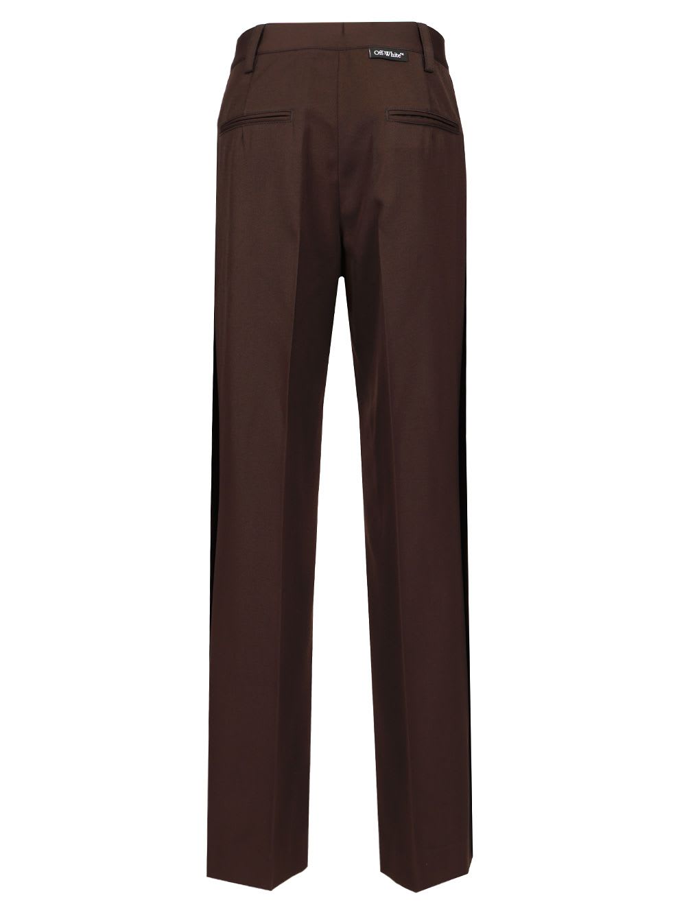 Off-white Virgin-wool Wide-leg Trousers In Brown