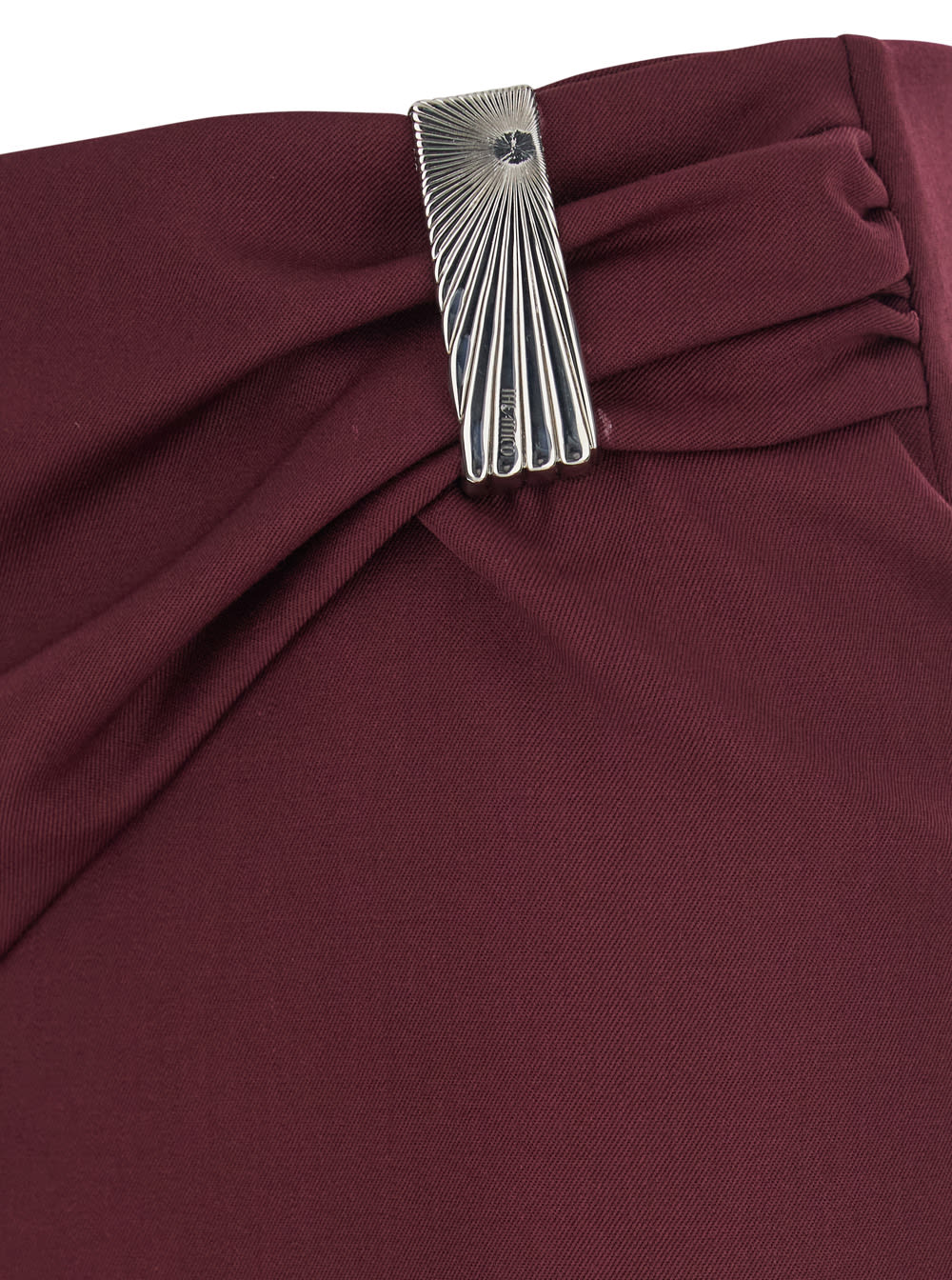 Attico Wool Gabardine Midi Skirt Skirts Bordeaux In Burgundy