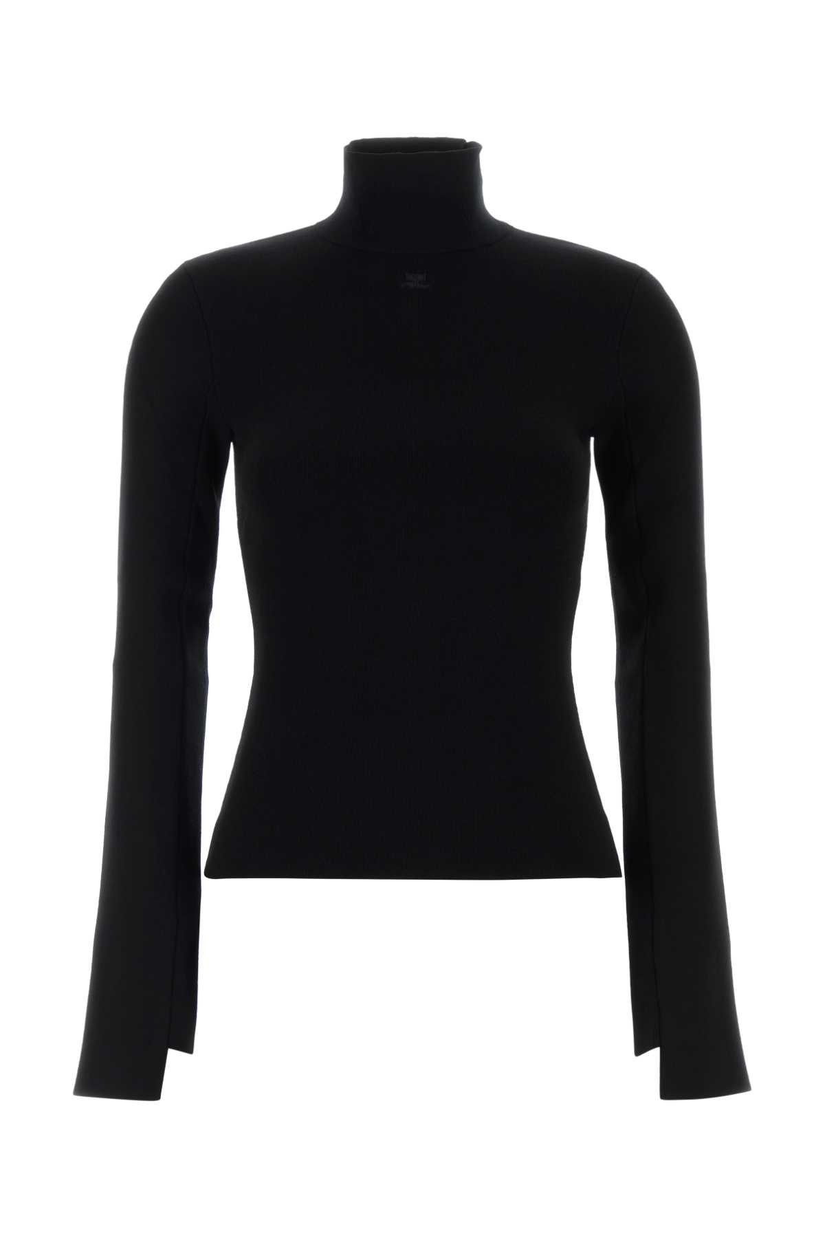 Courrèges Courreges Black Viscose Blend Sweater In Black