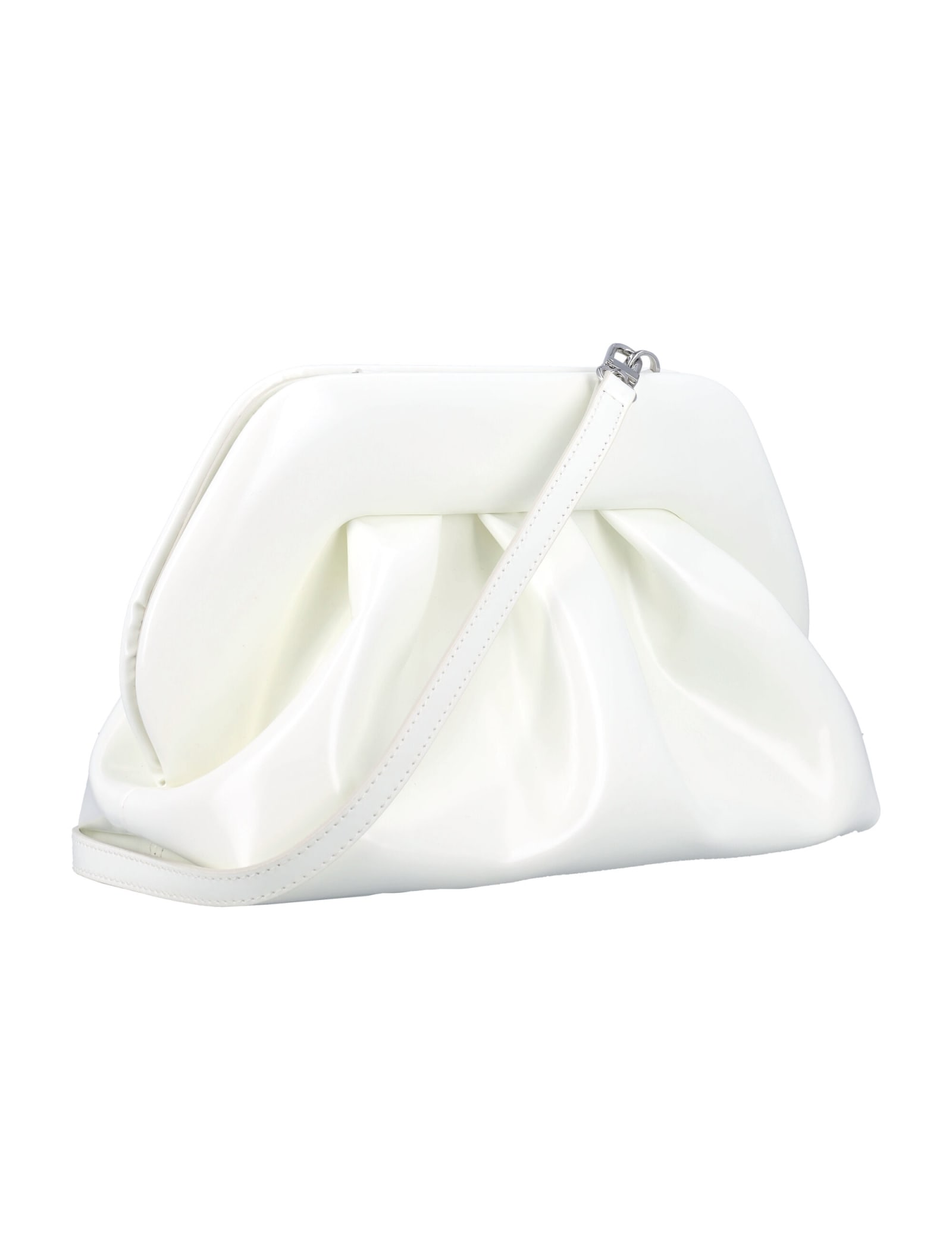 Shop Themoirè Vegan Leather Tia Clutch In White