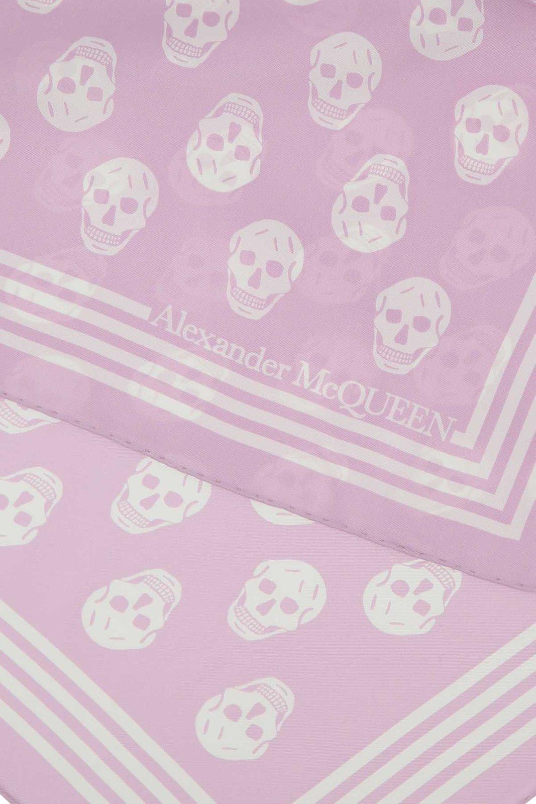 Shop Alexander Mcqueen Allover Skull Printed Scarf In Pink