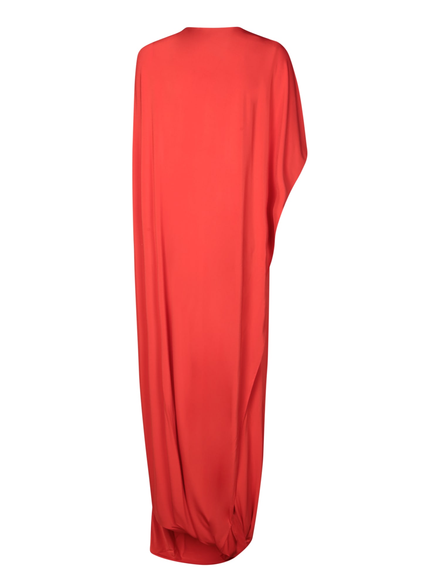 Stella Mccartney Draped Asymmetric Sleeve Gown In Red