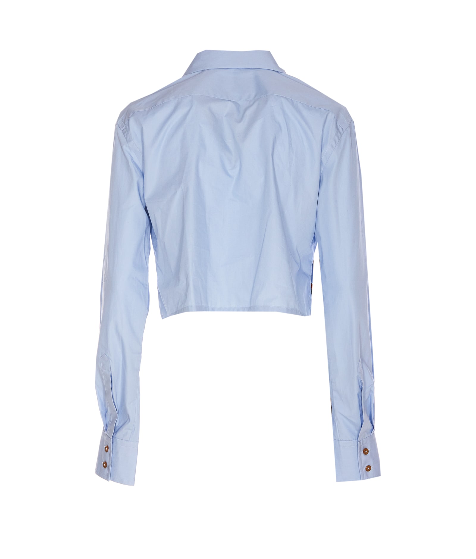 Vivienne Westwood Light Blue With Oversize Collar And Front Cut-out In Cotton Woman