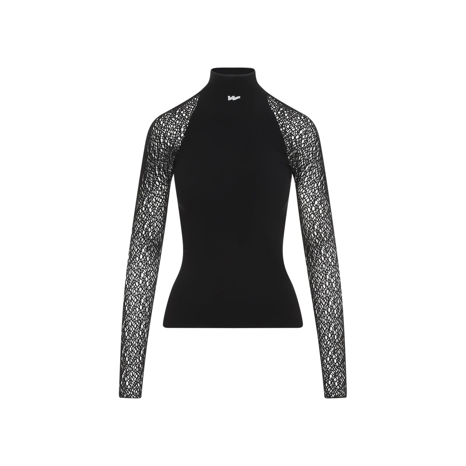 Shop Wolford W Net Long Sleeves Top In Black