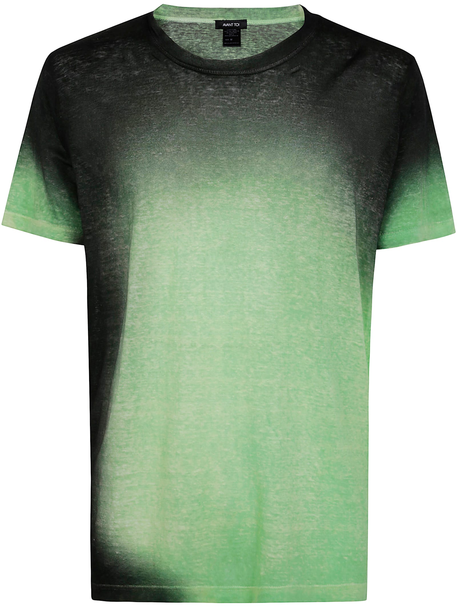 Hand Panted Linen Jersey T-shirt With Short Sleeves