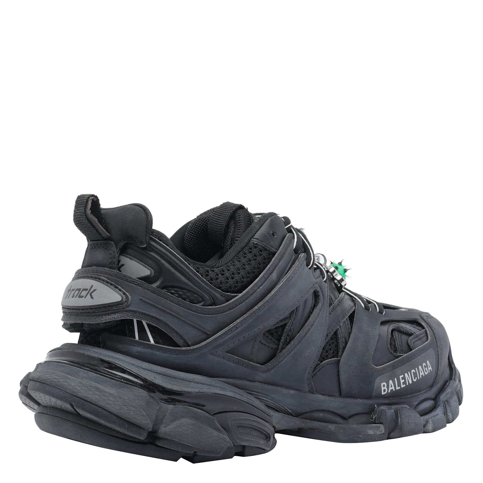 Balenciaga Black Mesh And Rubber Track Sneakers In Black