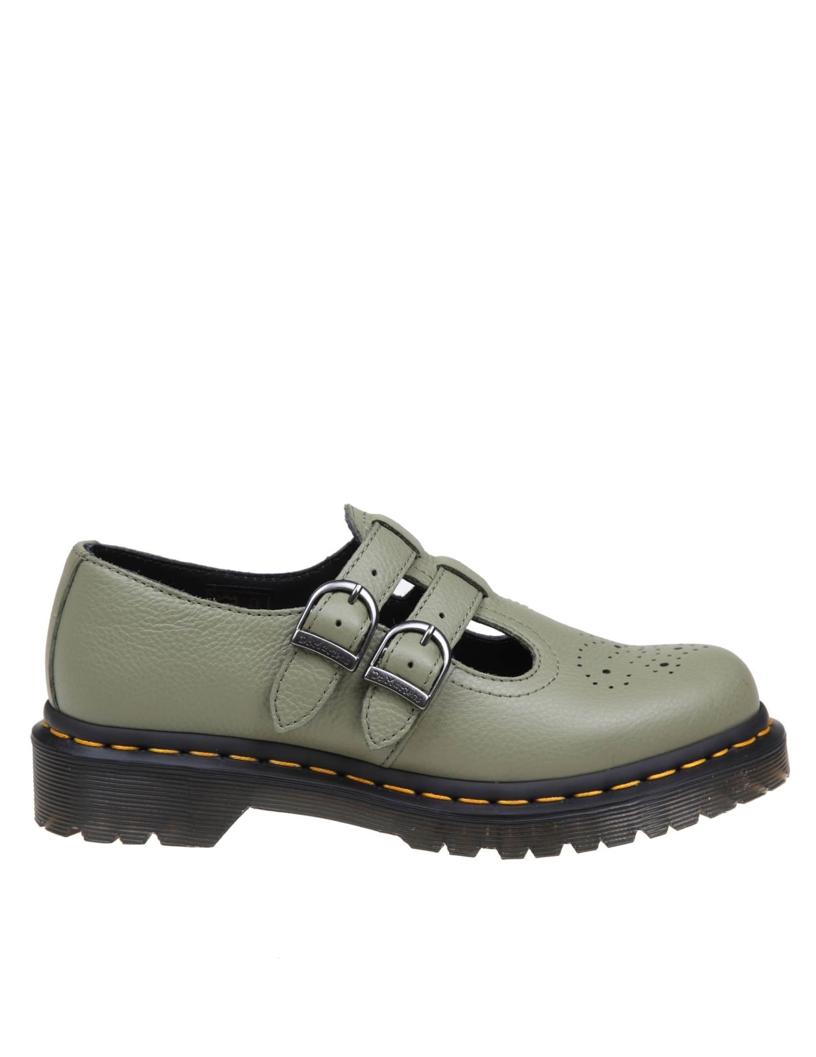 Dr. Martens 8065 Mary Jane Shoe In Olive Green Leather