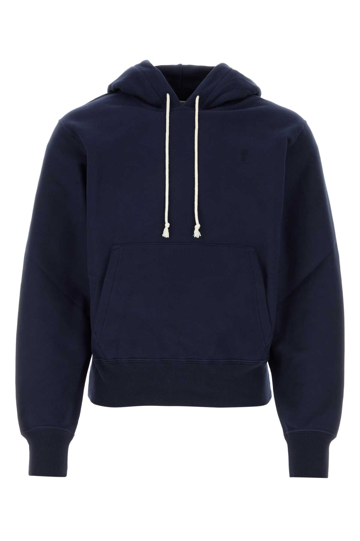 Shop Saint Laurent Midnight Blu Cotton Sweatshirt In Marine
