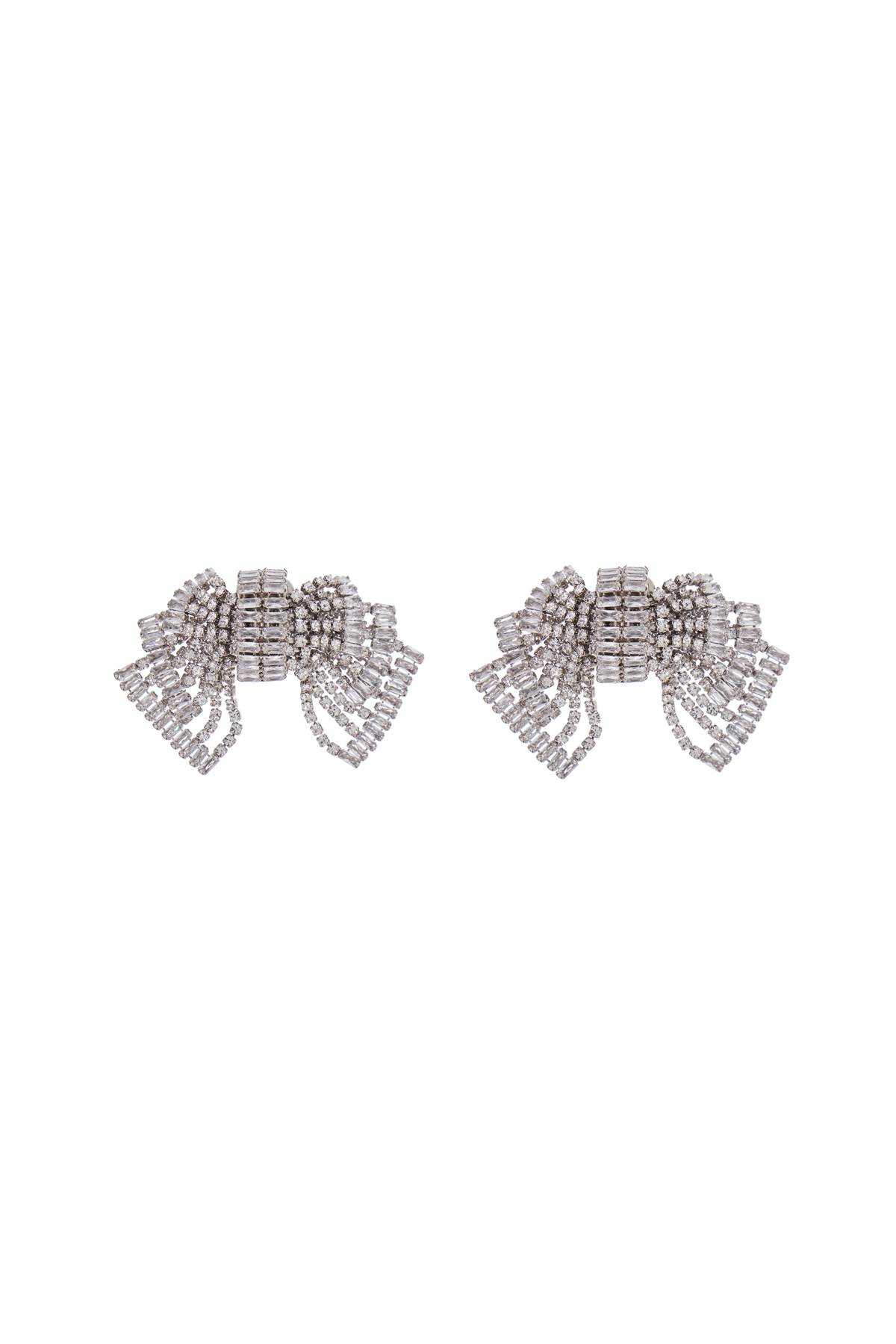 Bow Crystal Silver Hypoallergenic Earrings