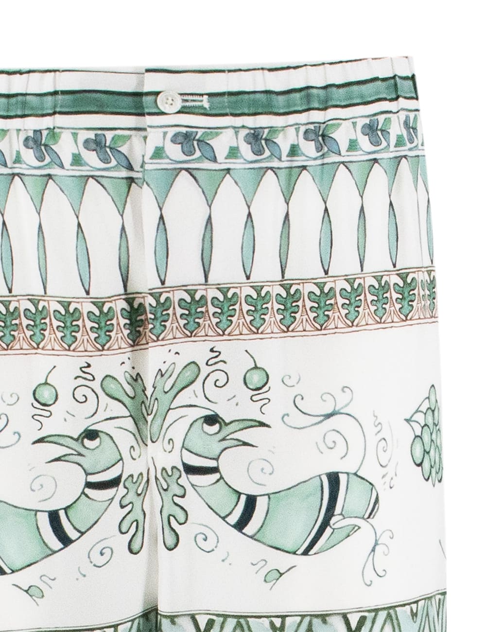 Fabiana Filippi Womens Wide-leg Trousers With Pattern In Bianco/ottanio/verde