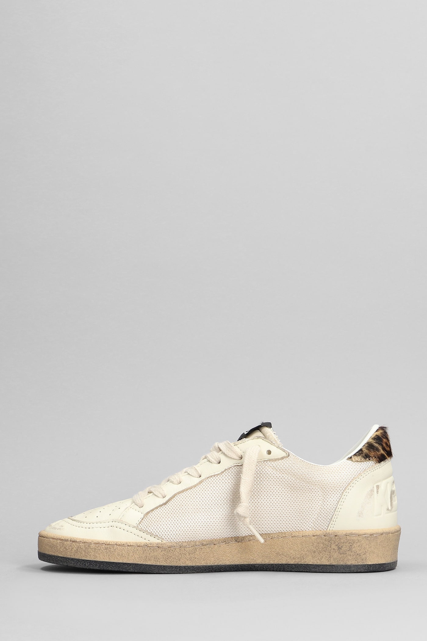 Shop Golden Goose Ball Star Sneakers In Beige Leather And Fabric