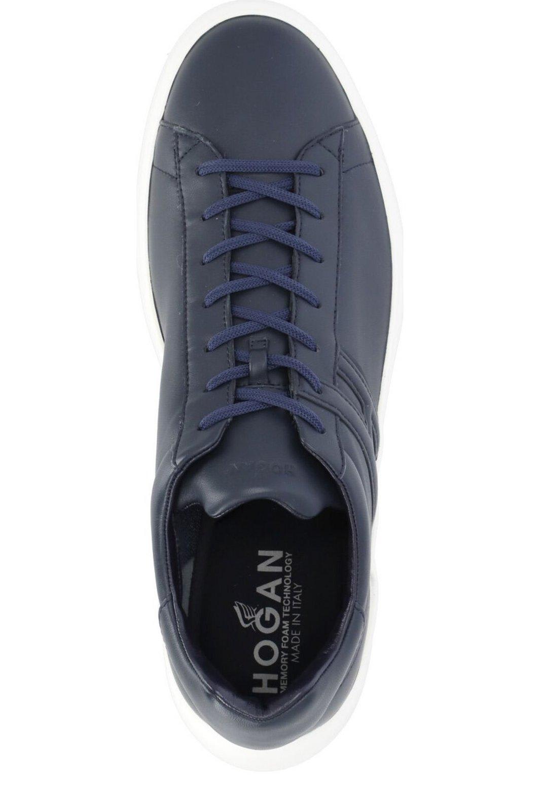 Shop Hogan H580 Lace-up Sneakers In Navy