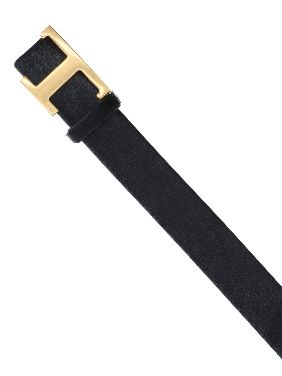 Tod's Adjustable Belt Gold-tone Buckle In Black