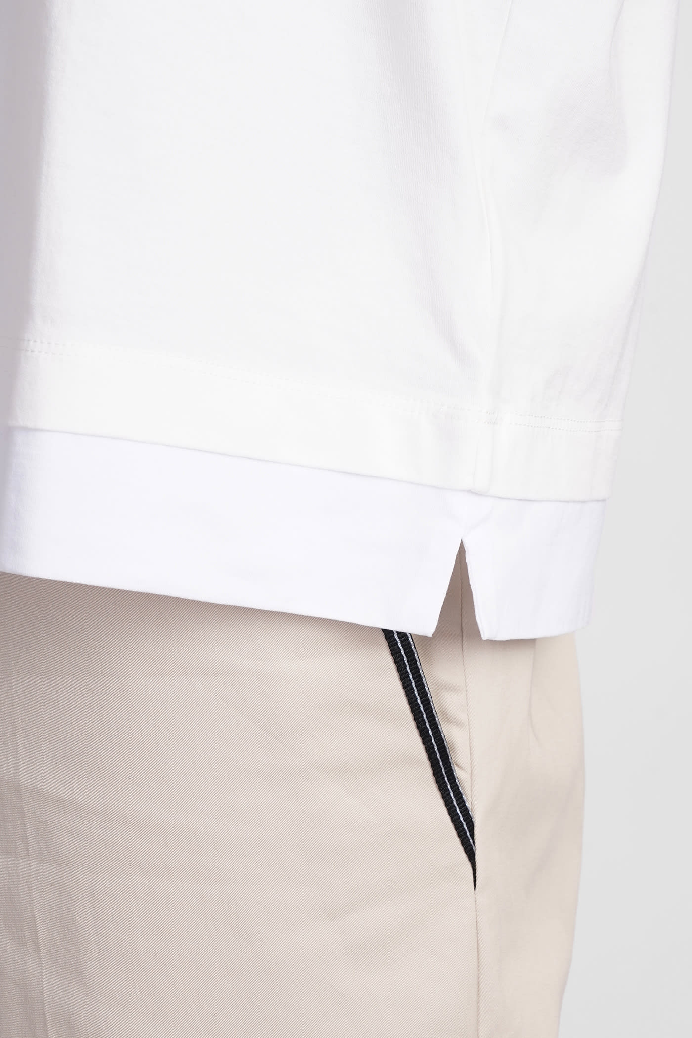 Neil Barrett Solid Color Slim Fit T-shirt With Eyelets Details In White
