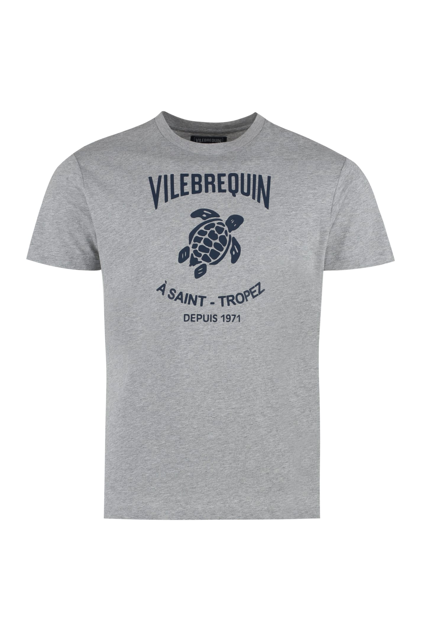 Shop Vilebrequin Logo Cotton T-shirt In Grey