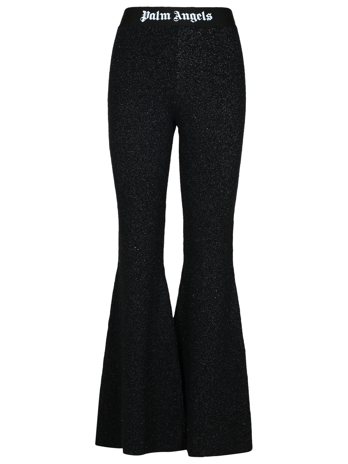 Shop Palm Angels Black Wool Blend Leggings