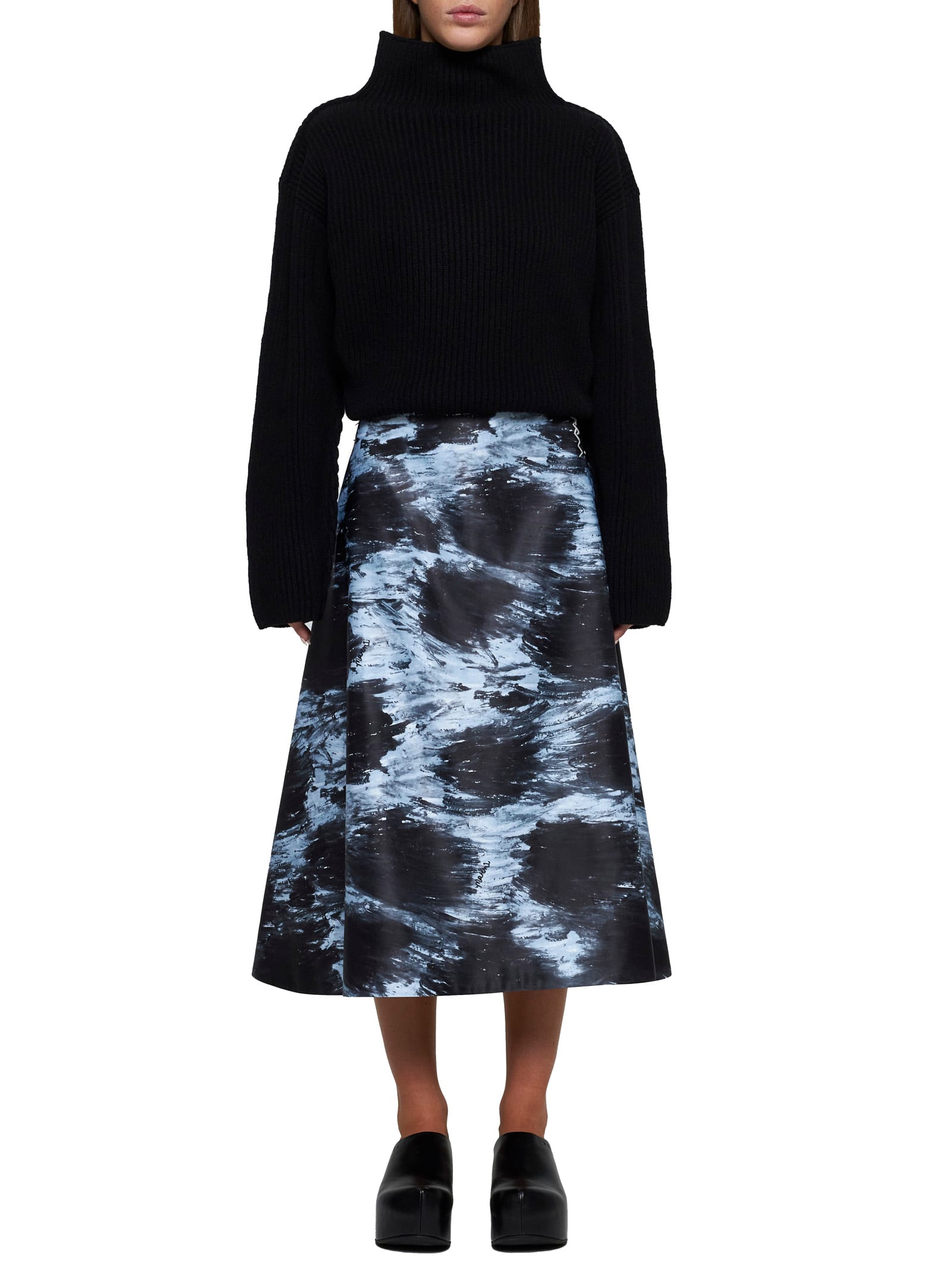 Shop Marni Skirt In Antique Silver