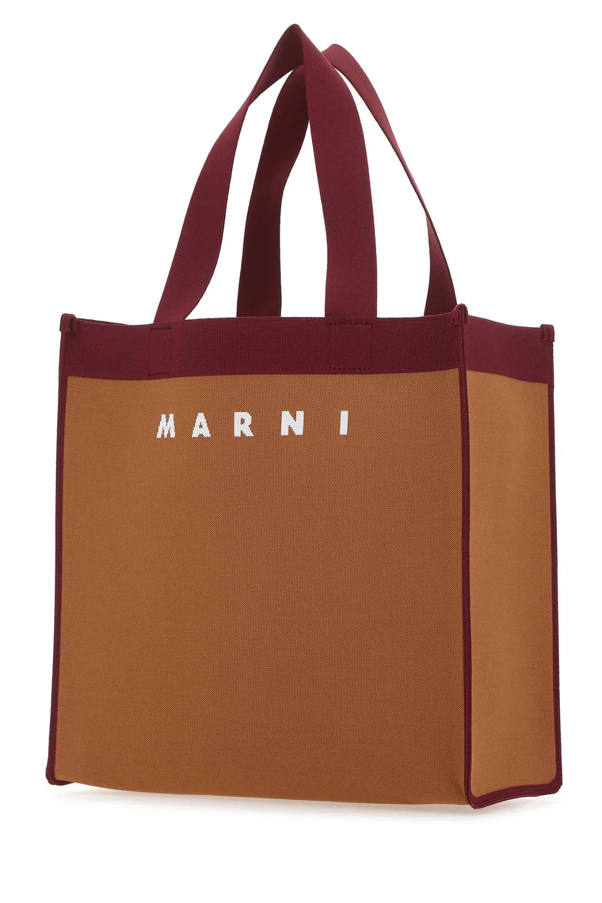 Shop Marni Two-tone Fabric Medium Shopping Bag In Zo196