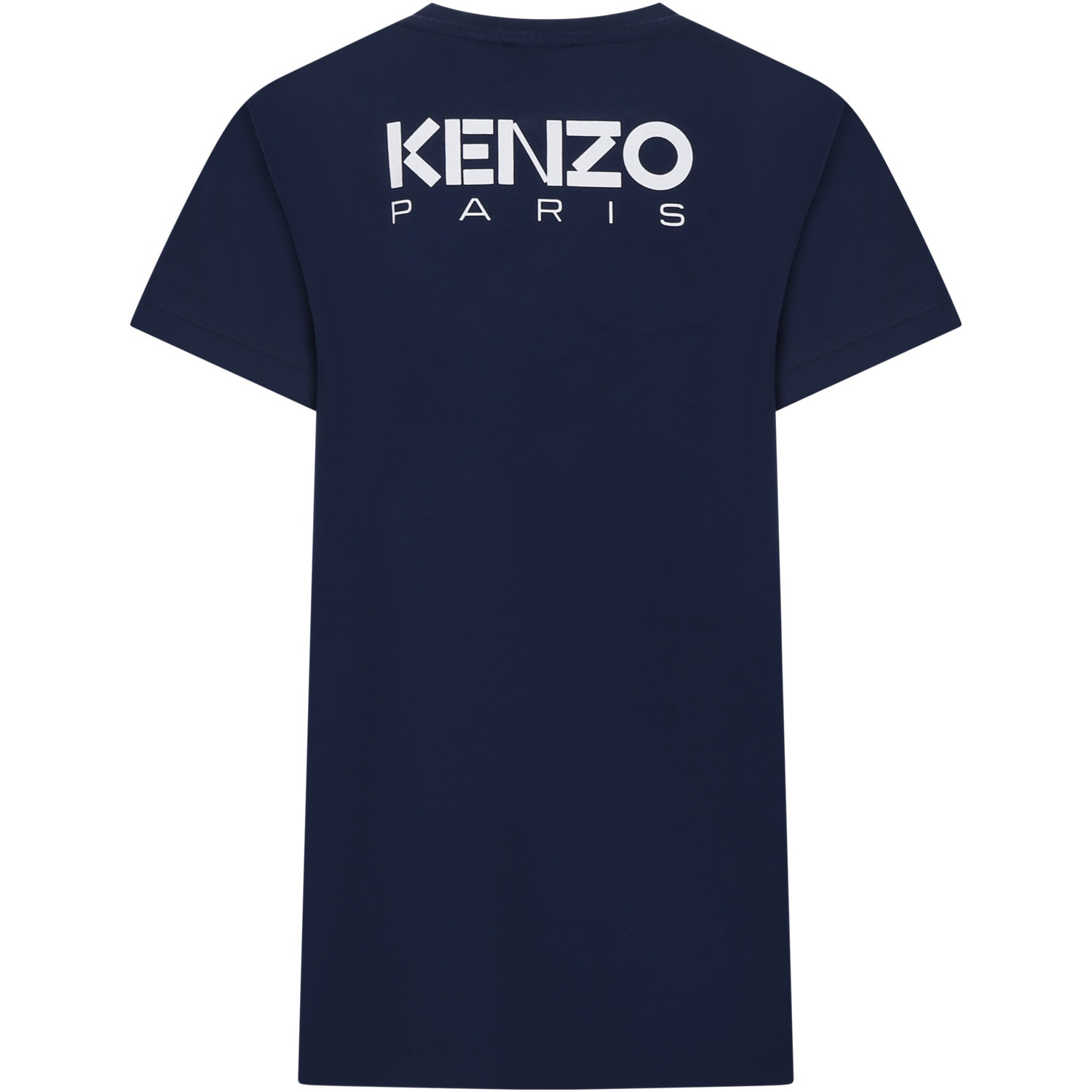 Shop Kenzo Blue Dress For Girl With Flower