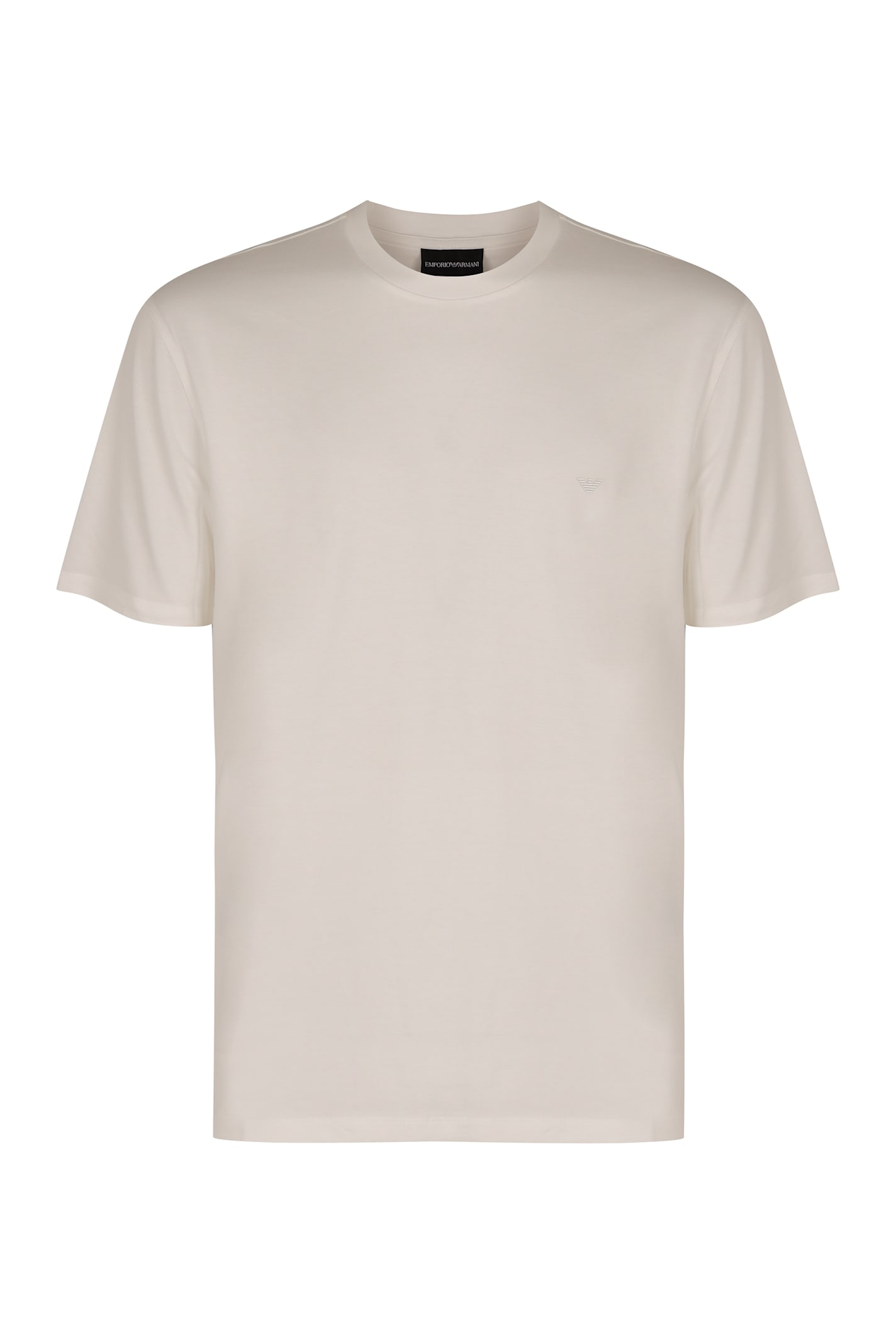 Emporio Armani All-over Logo Crew Neck T-shirt In White
