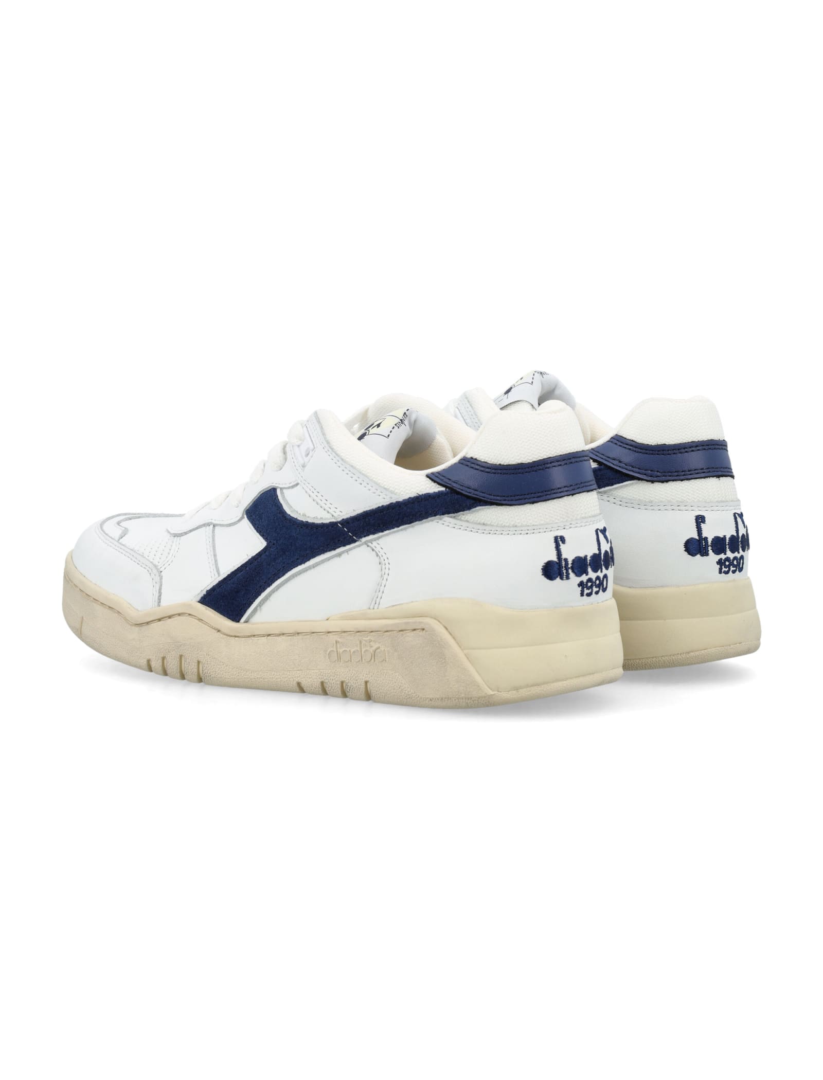 Shop Diadora B.560 Used Sneakers In Bianco/blu Corsaro