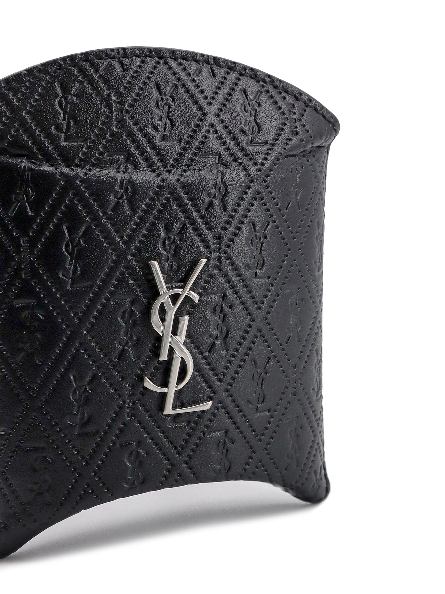 Saint Laurent Cassandre Airpods Case In Black