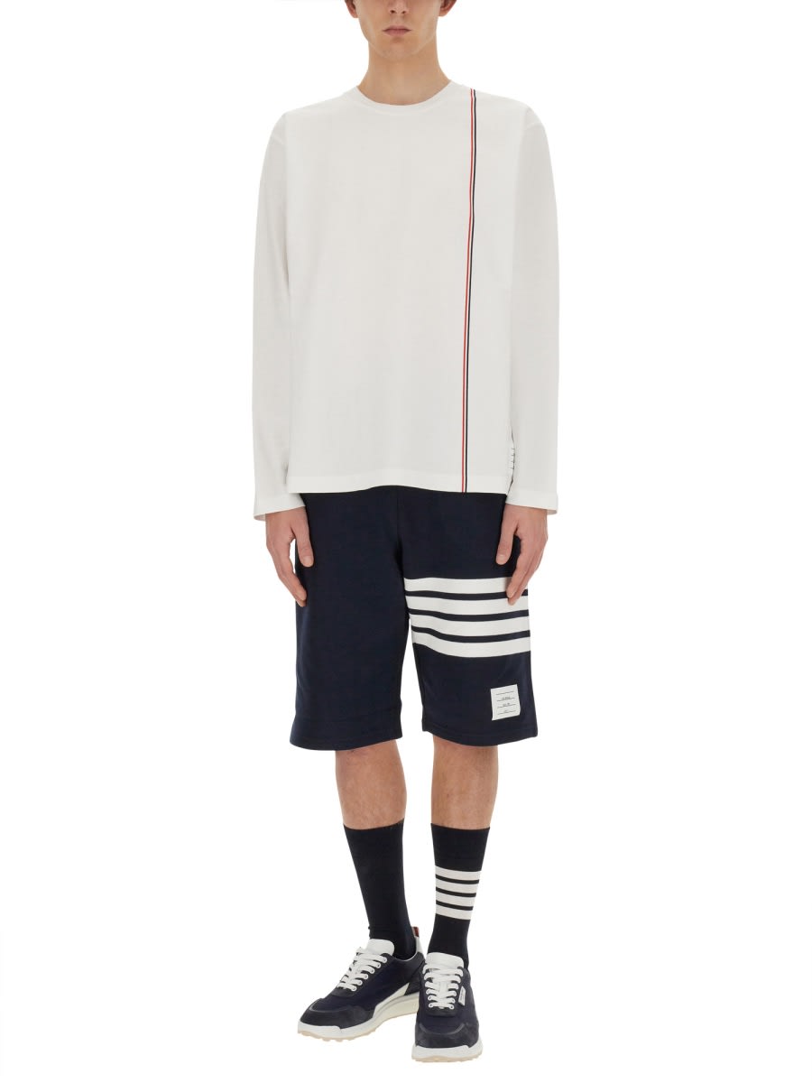 Thom Browne Men's T-shirt With Logo In White