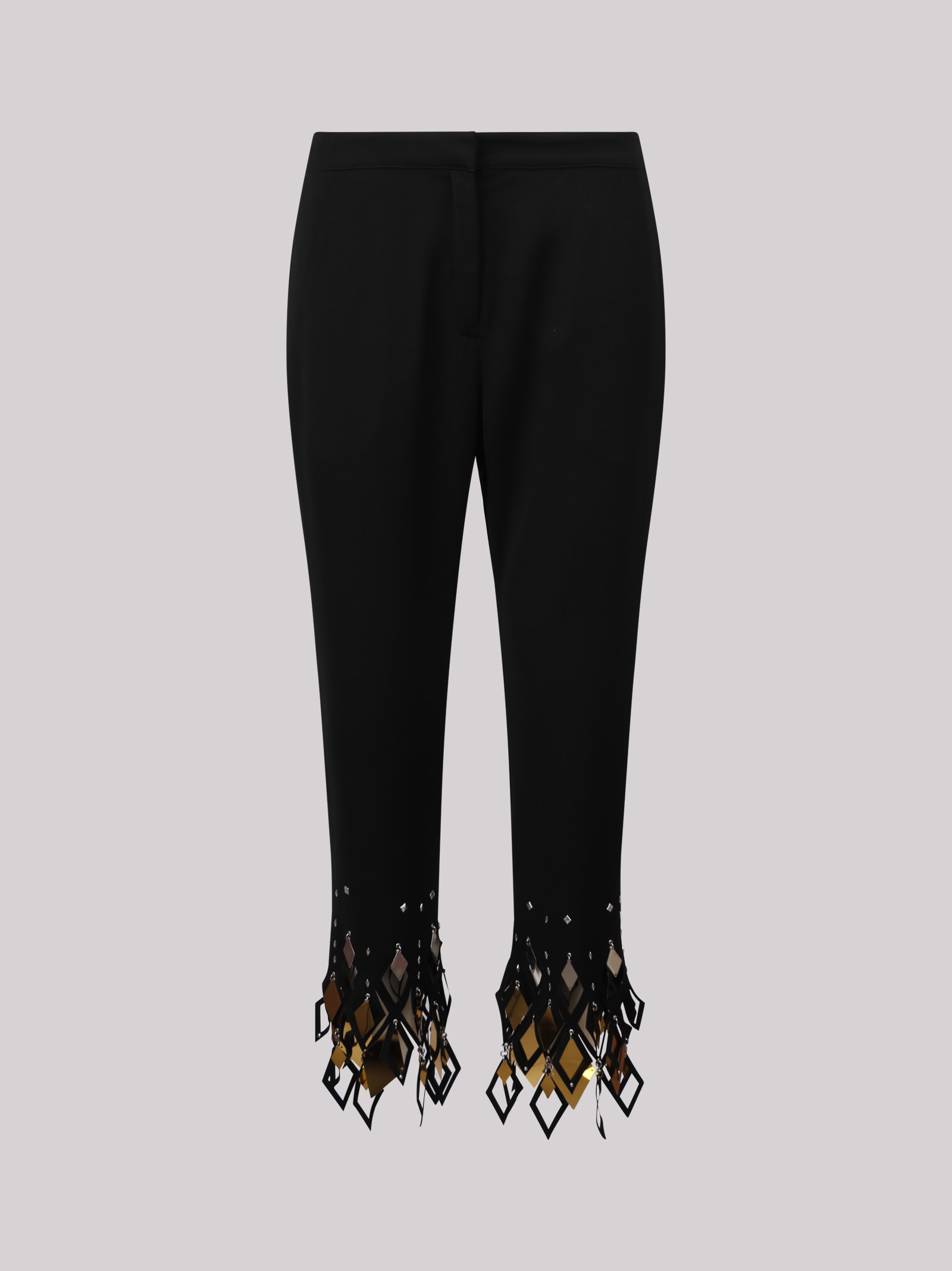 RABANNE RABANNE STUDDED-ANKLES CROPPED TROUSERS