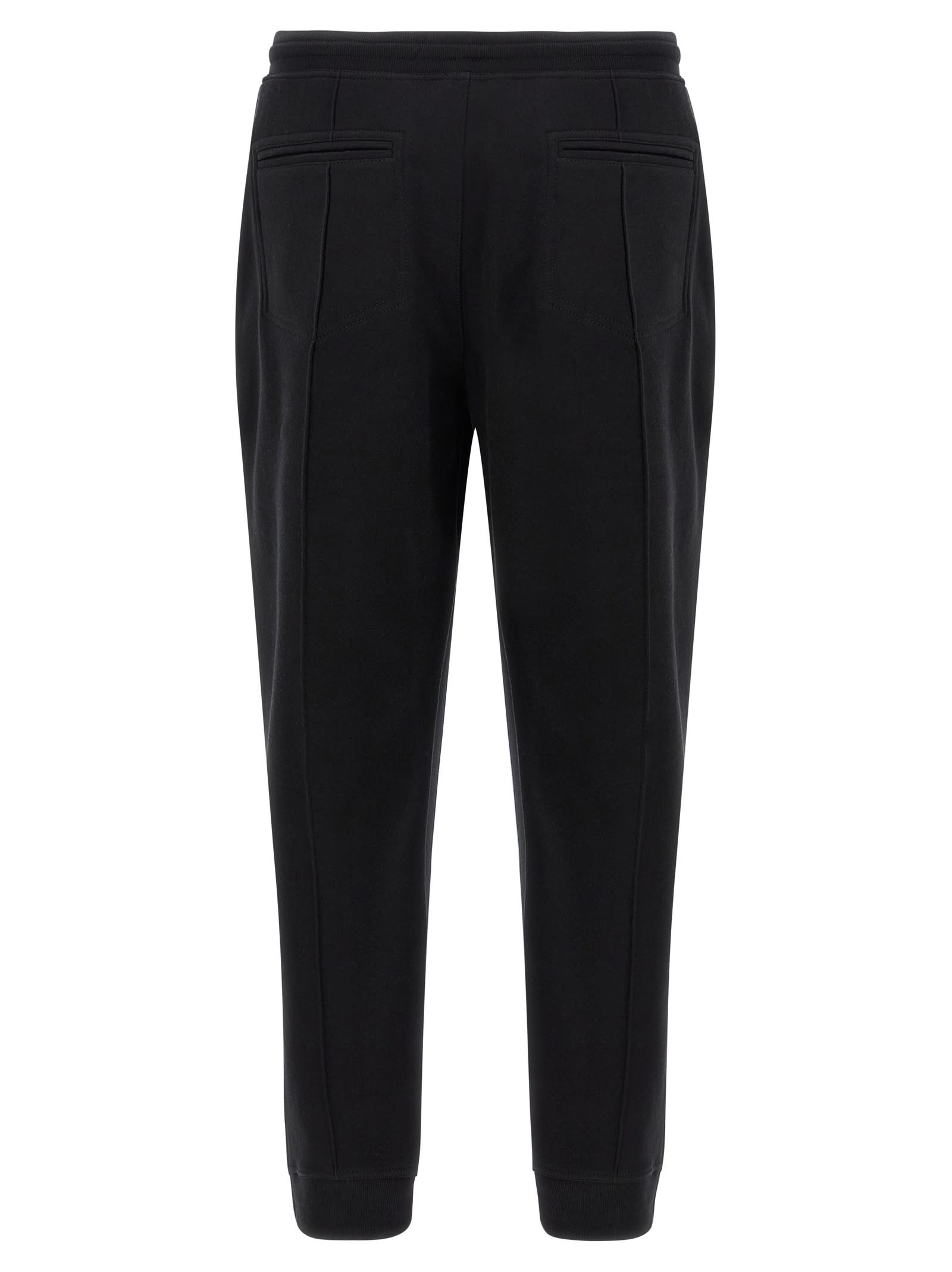 Brunello Cucinelli Logo Printed Drawstring Track Pants In Black