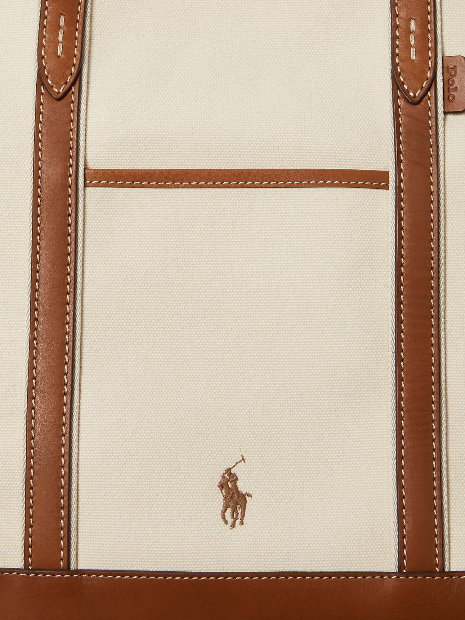 Polo Ralph Lauren Canvas Shoulder Bag With Leather Profiles