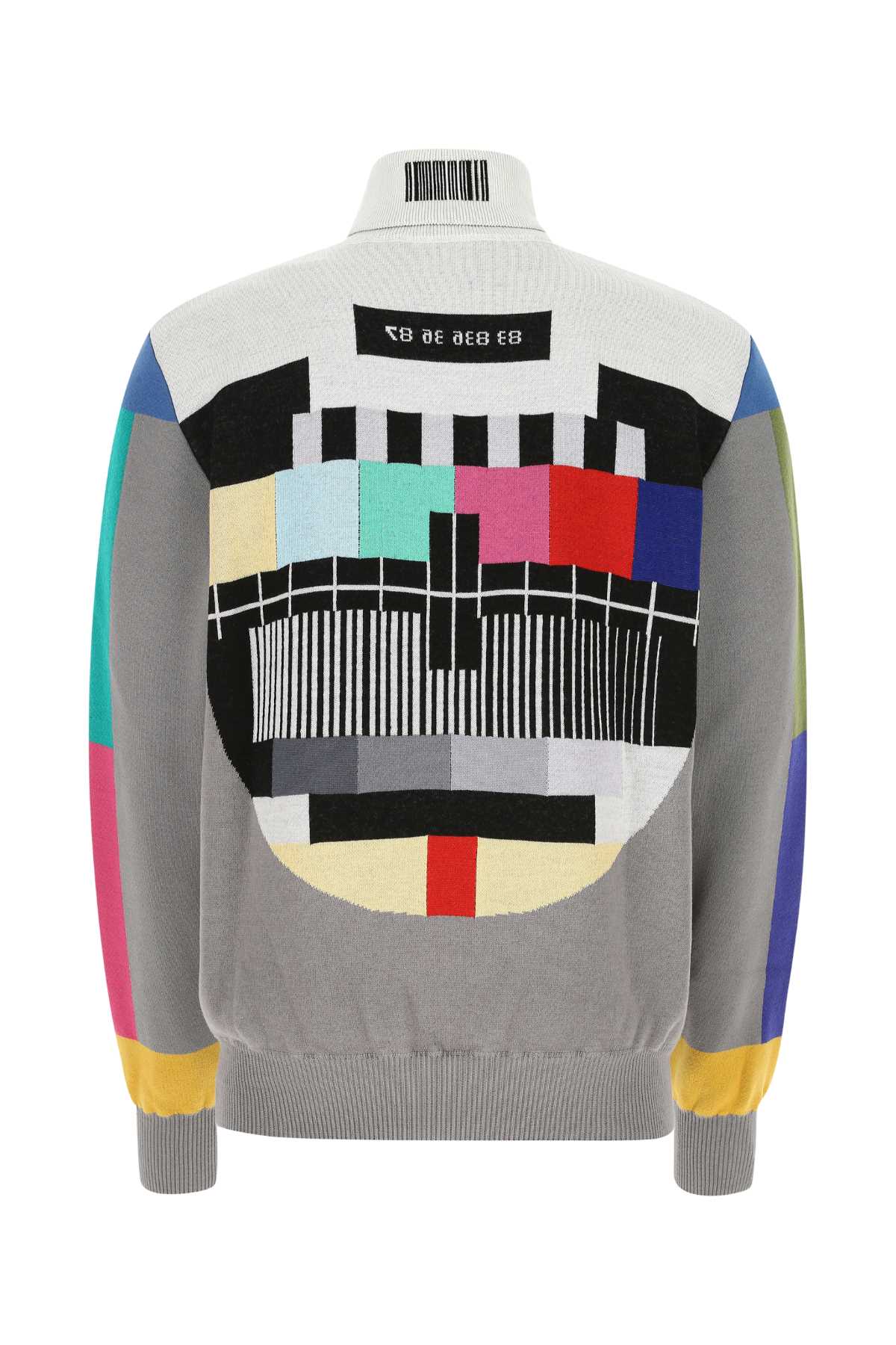Vtmnts Embroidered Wool Blend Sweater In Multicolour
