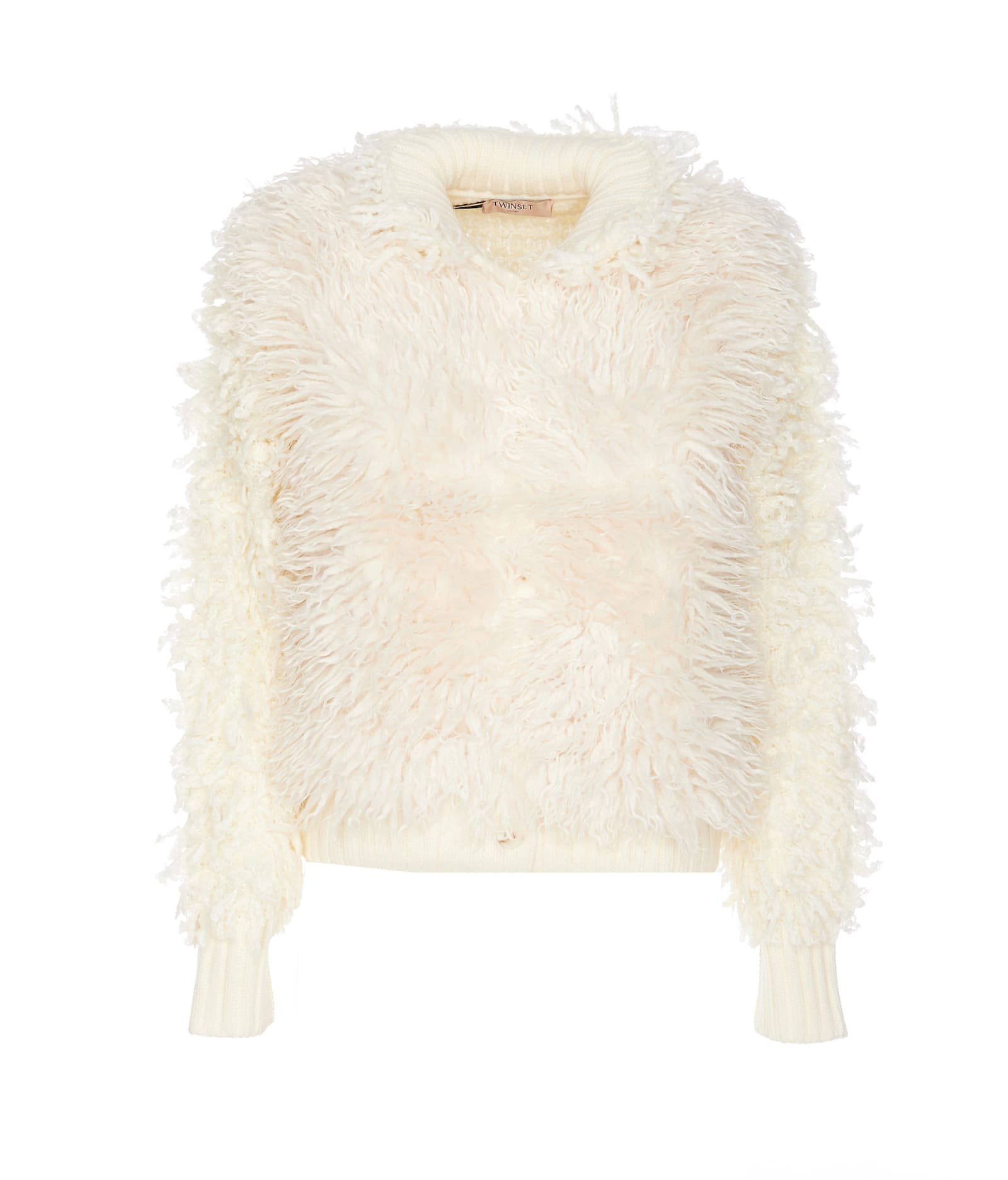 Shop Twinset Knitted Jacket In White