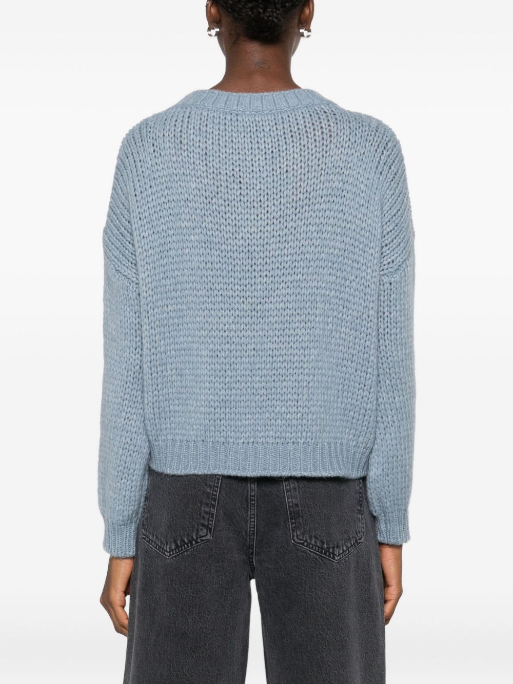 Roberto Collina Round-neck Knitted Sweater In Blue